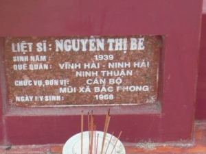 Nhắn tìm thân nhân liệt sỹ  Nguyễn Thị Bé