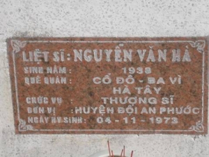 Nhắn tìm thân nhân liệt sỹ  Nguyễn Văn Hà