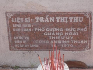 Nhắn tìm thân nhân liệt sỹ Trần Thị Thu