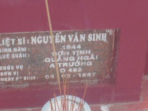 Nhắn tìm thân nhân liệt sỹ  Nguyễn Văn Sinh