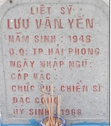Tìm thân nhân liệt sĩ Lưu Văn Yến