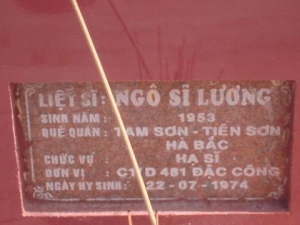 Nhắn tìm thân nhân liệt sỹ  Ngô Sỹ Lương