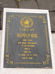 Nhắn Tìm Thân Nhân Liệt Sỹ Nguyễn Sỹ Hồng