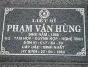 Tìm thân nhân liệt sĩ Phạm Văn Hùng hi sinh năm 1980