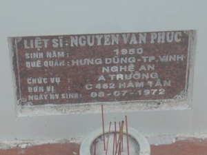 Nhắn tìm thân nhân liệt sỹ  Nguyễn Văn Phúc