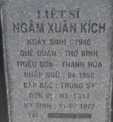 Tìm thân nhân liệt sĩ Ngâm Xuân Kích