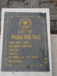Nhắn tìm thân nhân liệt sỹ  Phan Thế Thu