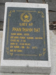 Nhắn tìm thân nhân liệt sỹ Phan Thanh Đạt