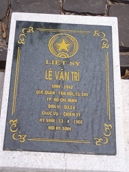 Nhắn tin tìm thân nhân liệt sỹ Lê Văn Trí