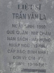 Tìm thân nhân liệt sĩ Trần Văn La