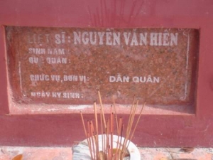 Nhắn tìm thân nhân liệt sĩ Nguyễn Văn Hiến