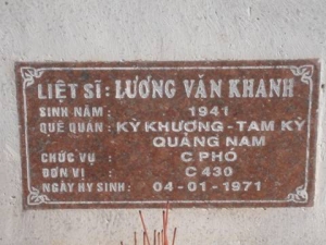 Nhắn tìm thân nhân liệt sỹ  Lương Văn Khanh