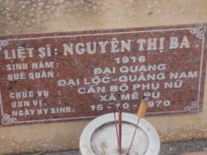 Nhắn tìm thân nhân liệt sỹ  Nguyễn Thị Ba
