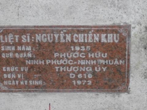 Nhắn tìm thân nhân liệt sỹ  Nguyễn Chiến Khu