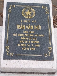 Nhắn tìm thân nhân liệt sỹ Trần Văn Thới