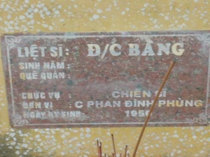 Tìm thân nhân liệt sĩ Bàng