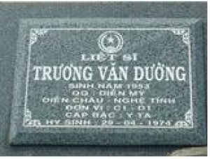 Tìm thân nhân liệt sĩ Trương Văn Dường