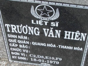 Nhắn tìm thân nhân liệt sỹ  Trương Văn Hiên