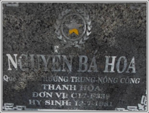 Nhắn tìm thân nhân liệt sỹ  Nguyễn Bá Hoa