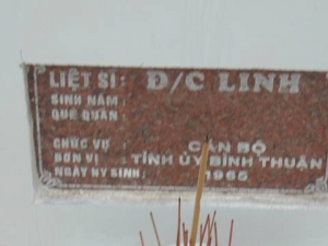 Nhắn tìm thân nhân liệt sĩ Linh