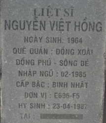 Tìm thân nhân liệt sĩ Nguyễn Việt Hồng