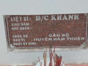 Nhắn tìm thân nhân liệt sĩ Khánh