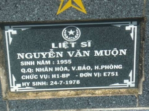 Tìm thân nhân liệt sĩ  Nguyễn Văn Muộn