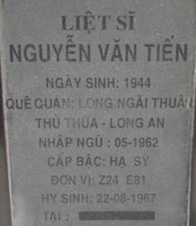 Tìm thân nhân liệt sĩ Nguyễn Văn Tiến