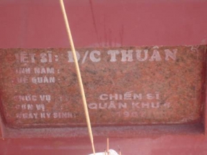 Nhắn tìm thân nhân liệt sĩ Thuấn