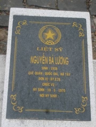 Nhắn tìm thân nhân liệt sỹ Nguyễn Bá Lương