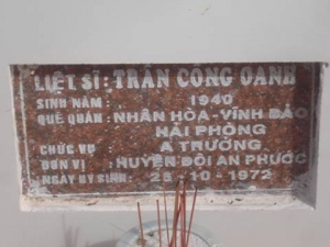 Tìm thân nhân liệt sĩ Trần Công Oanh
