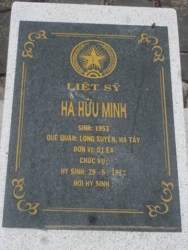 Nhắn tìm thân nhân liệt sỹ  Hà Hữu Minh