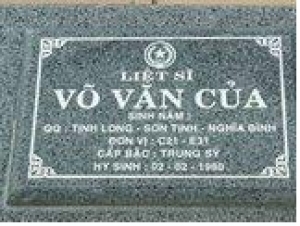 Tìm thân nhân nhân liệt sĩ Võ Văn Của