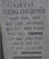 Tìm thân nhân liệt sĩ Vương Văn Quyền