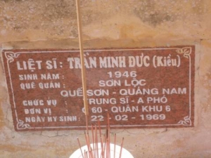 Nhắn tìm thân nhân liệt sỹ  Trần Minh Đức (Kiều)