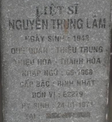 Tìm thân nhân liệt sĩ Nguyễn Trung Lâm