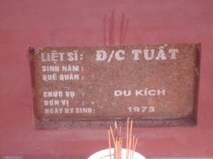 Nhắn tìm thân nhân liệt sĩ Tuất