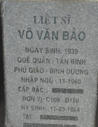 Tìm nhân liệt sĩ Võ Văn Bảo