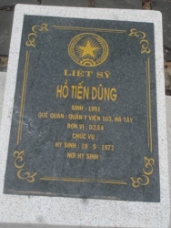 Nhắn tìm thân nhân liệt sỹ  Hồ Tiến Dũng