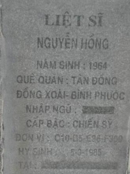 Tìm thân nhân liệt sĩ Nguyễn Hồng