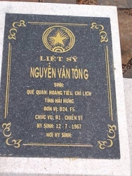 Nhắn tìm thân nhân liệt sỹ  Nguyễn Văn  Tòng