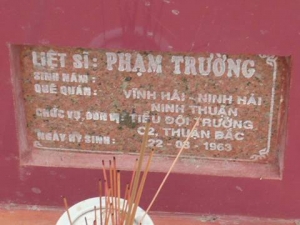 Nhắn tìm thân nhân liệt sỹ Phạm Trường