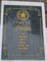 Nhắn tin tìm thân nhân liệt sỹ Lê Văn Đặng