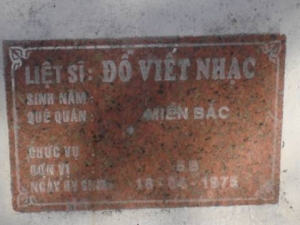 Nhắn tìm thân nhân liệt sỹ Đỗ Viết Nhạc