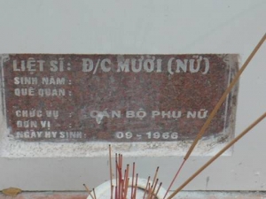 Nhắn tìm thân nhân liệt sĩ Mười