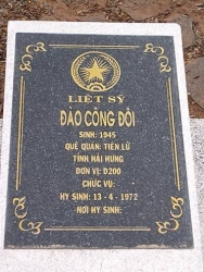 Nhắn tìm thân nhân liệt sỹ Đào Công Đối 