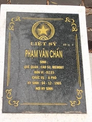 Nhắn tìm thân nhân liệt sỹ Phạm Văn Chấn