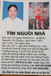 Chị gái Nguyễn Thị Hiệp tìm em gái Nguyễn Thị Duyên bỏ nhà đi từ ngày 30/9/2015