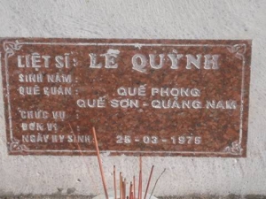 Nhắn tìm thân nhân liệt sỹ  Lê Quỳnh