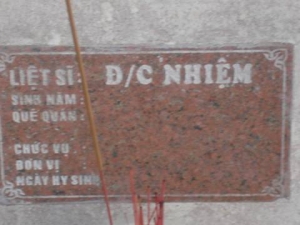 Nhắn tìm thân nhân liệt sĩ Nhiệm